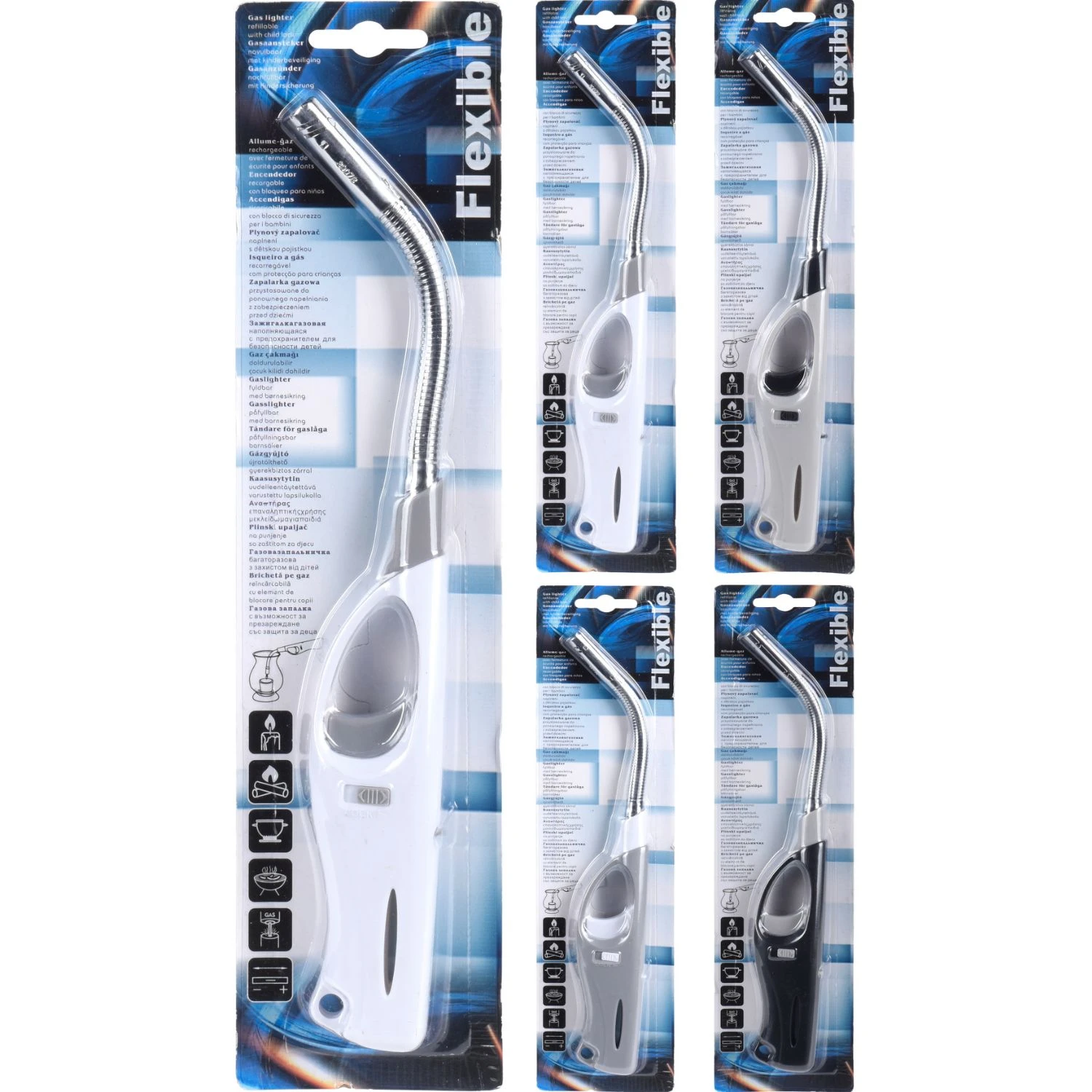 Merkloos Aansteker Flexibel Navulbaar 4Ass Kl 5 Merkloos Aansteker Flexibel Navulbaar 4Ass Kl - Afbeelding 3