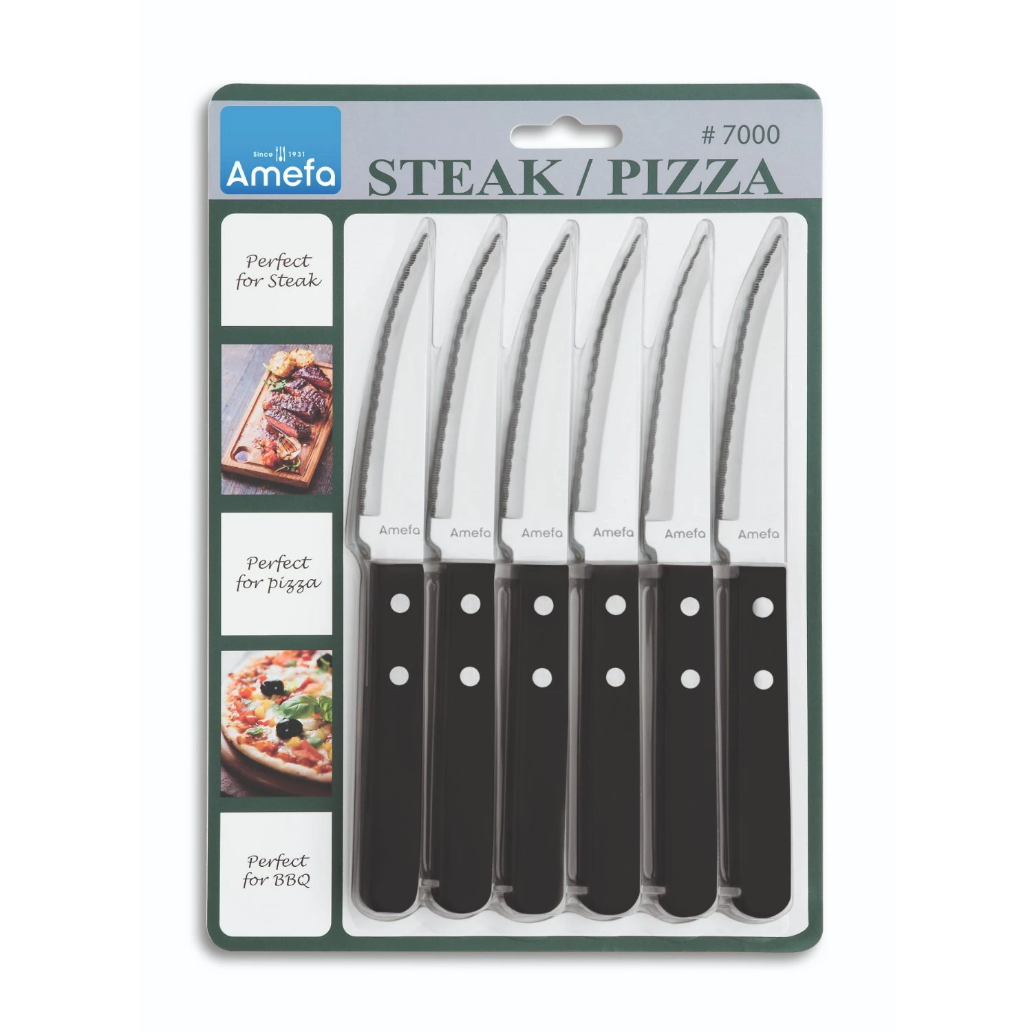 Amefa Pizza Steakmessen 6 Stuks Zwart 3 Amefa Pizza Steakmessen 6 Stuks Zwart