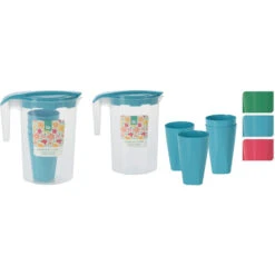 Excellent Houseware Schenkkan Met 4 Glazen 3 Assorti -Thuis Keuken 101 6990 4 1