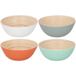 Merkloos Bamboe Schaal Ø17 X 7 Cm 4 Assorti 11 Merkloos Bamboe Schaal Ø17 X 7 Cm 4 Assorti -Thuis Keuken 101 9162 1