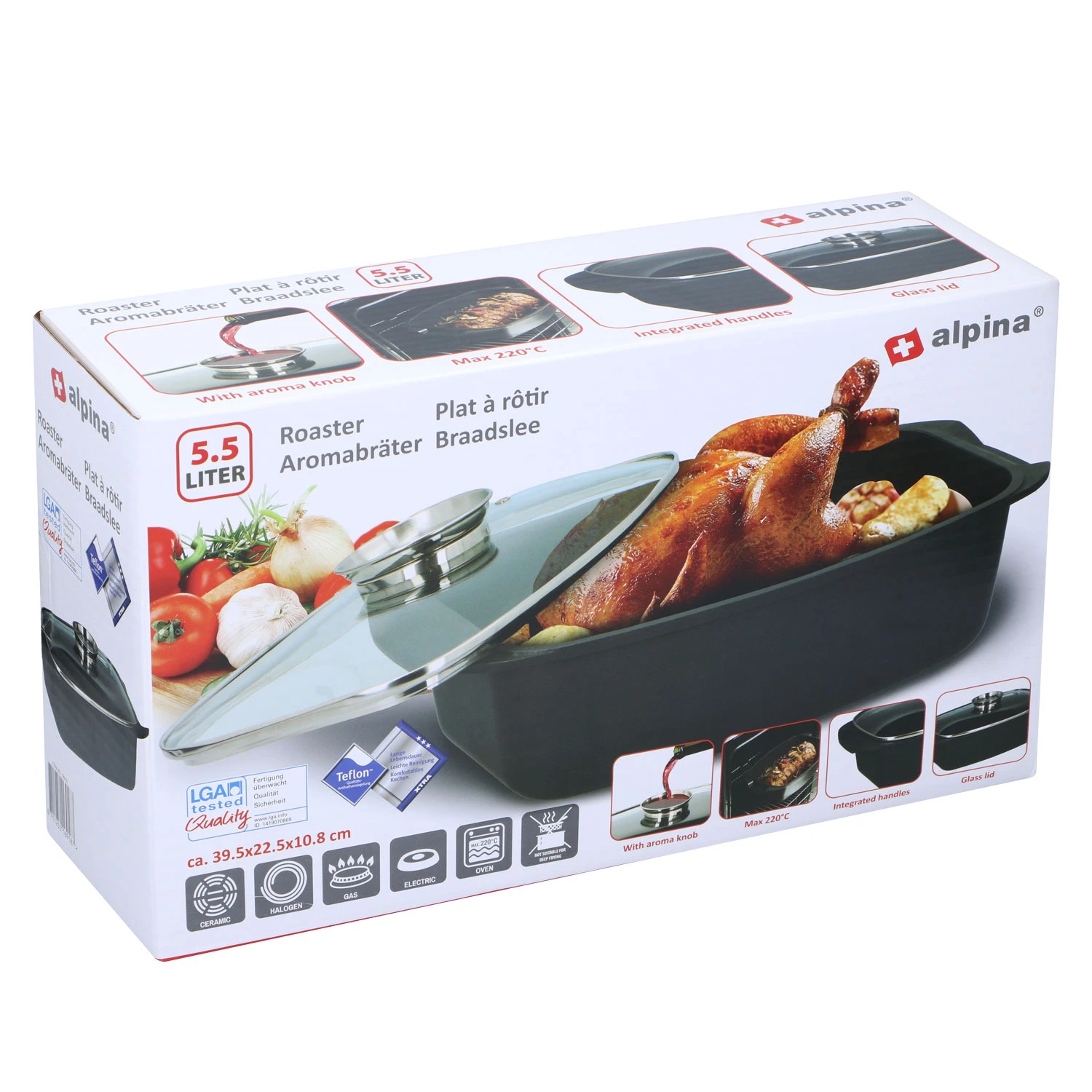 Alpina Braadslee 5.5L 39.5x22.5x10.8c 5 Alpina Braadslee 5.5L 39.5x22.5x10.8c - Afbeelding 3