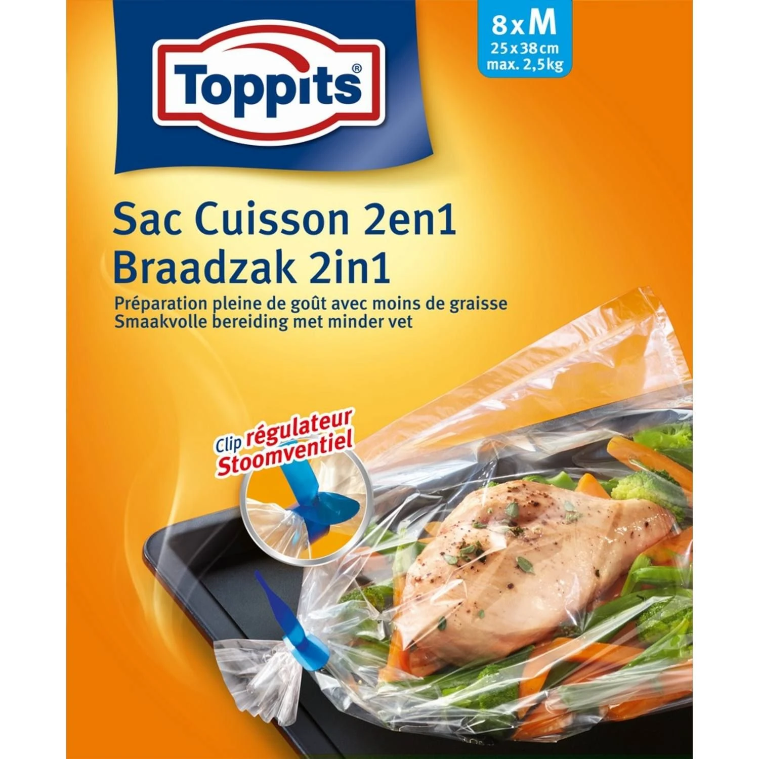 Toppits Braad- En Stoomzakken 2-in-1 8 Stuks 3 Toppits Braad- En Stoomzakken 2-in-1 8 Stuks