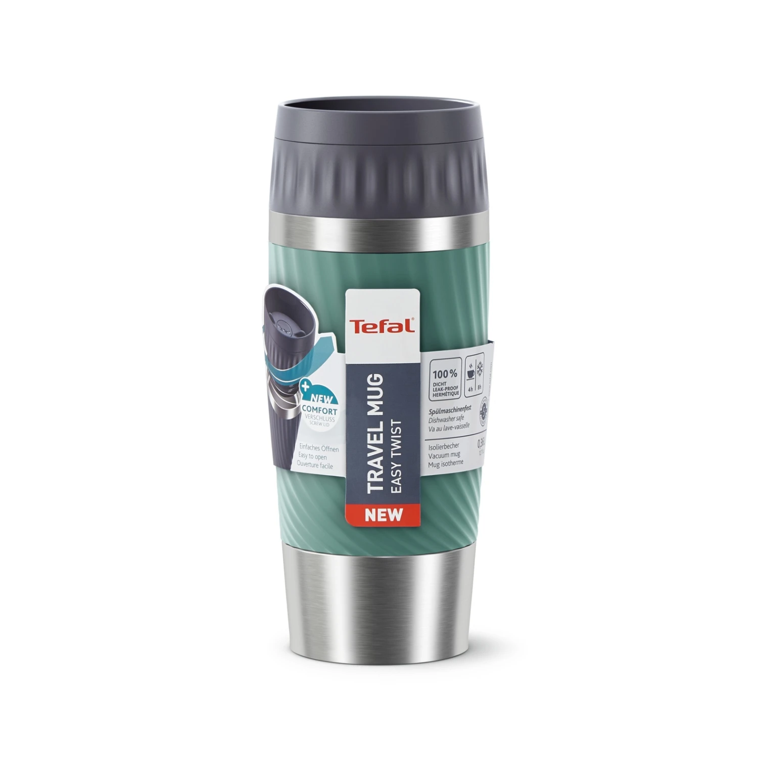 Tefal Travel Mug Easy Twist Isoleerbeker Groen 4 Tefal Travel Mug Easy Twist Isoleerbeker Groen - Afbeelding 2