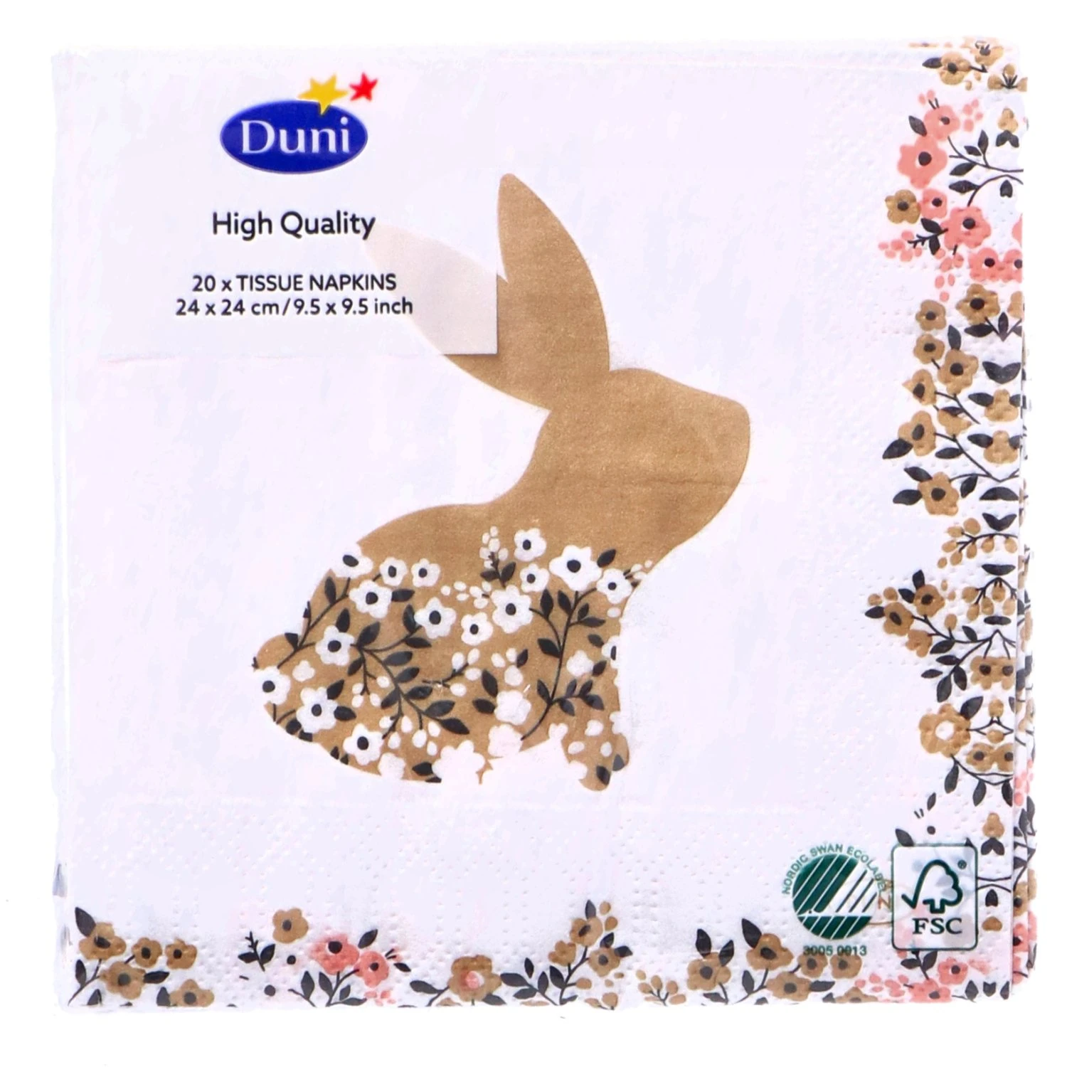 Paas Servetten Blooming Bunnies 24x24 Cm 4 Paas Servetten Blooming Bunnies 24x24 Cm - Afbeelding 2