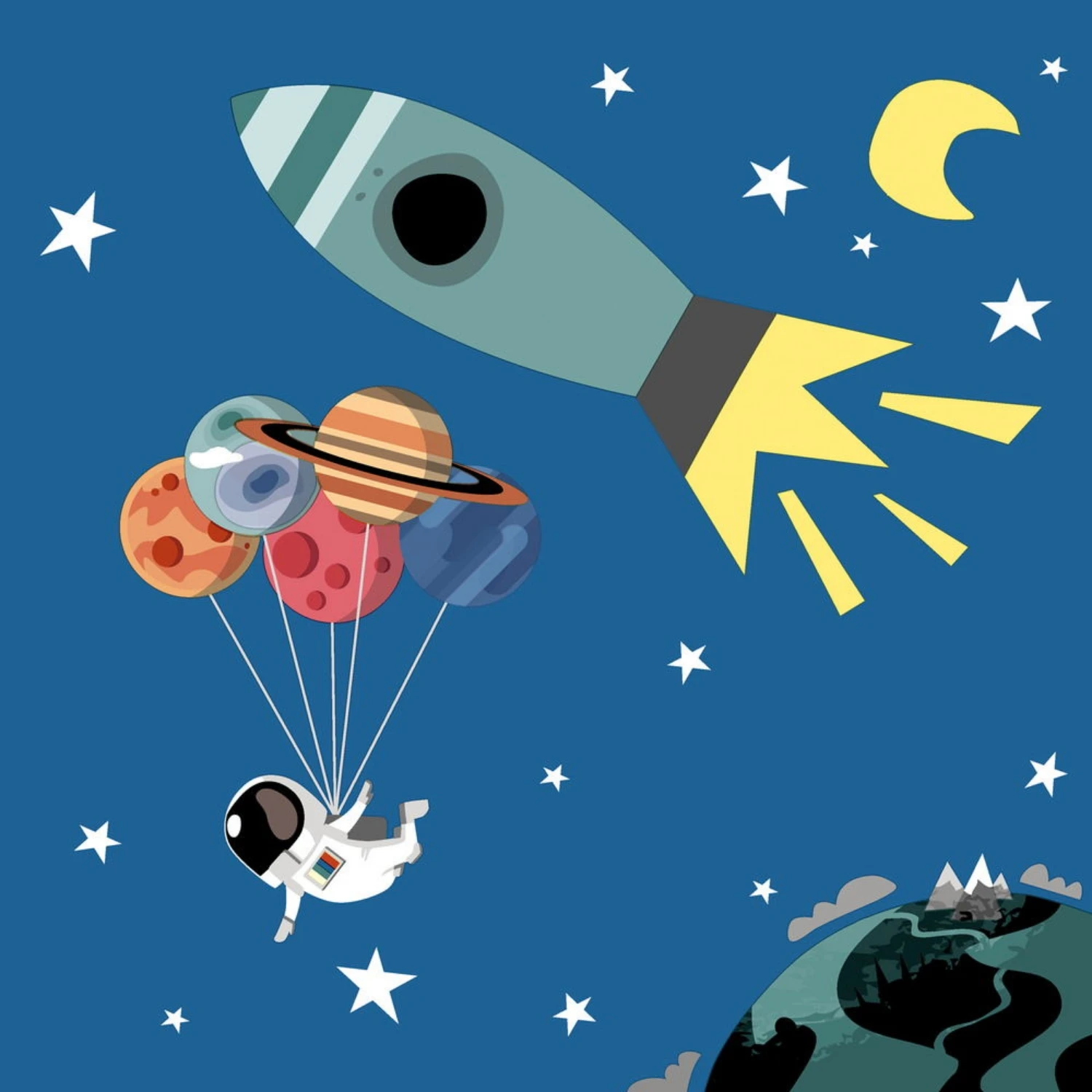 Servetten Space 33x33 Cm 5 Servetten Space 33x33 Cm - Afbeelding 3