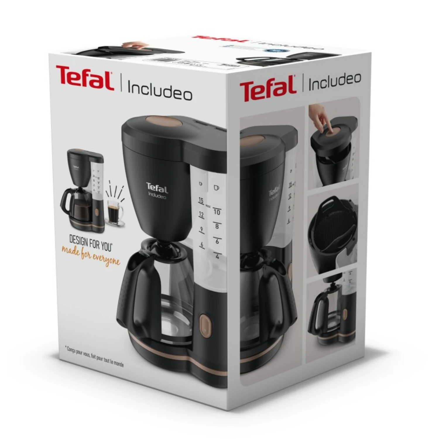 Tefal Includeo Koffiezetter Zwart 4 Tefal Includeo Koffiezetter Zwart - Afbeelding 2