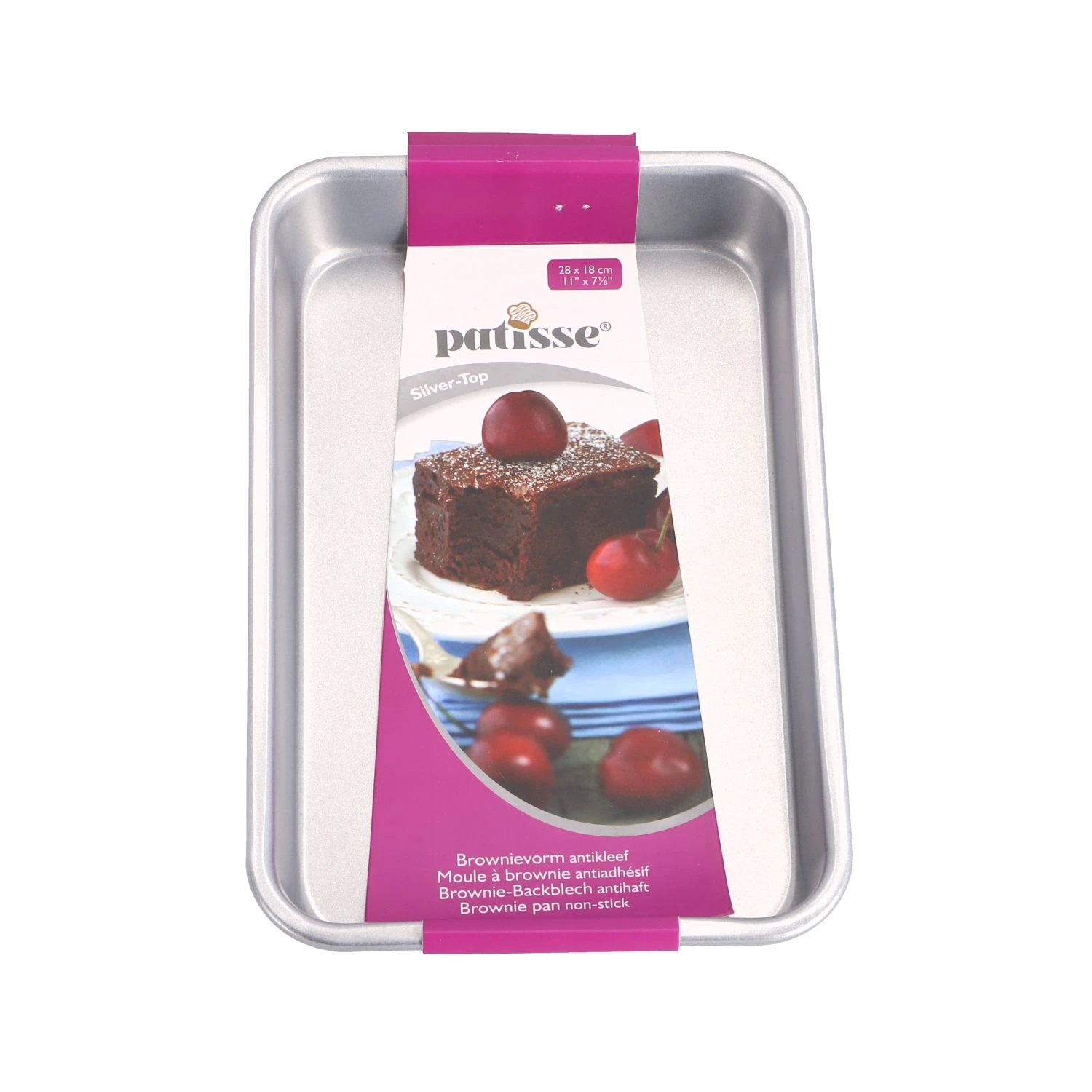 Patisse Brownievorm 28x18 Cm Zilver 4 Patisse Brownievorm 28x18 Cm Zilver - Afbeelding 2