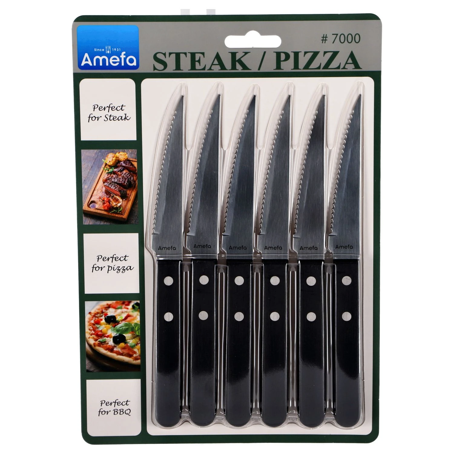 Amefa Pizza Steakmessen 6 Stuks Zwart 4 Amefa Pizza Steakmessen 6 Stuks Zwart - Afbeelding 2